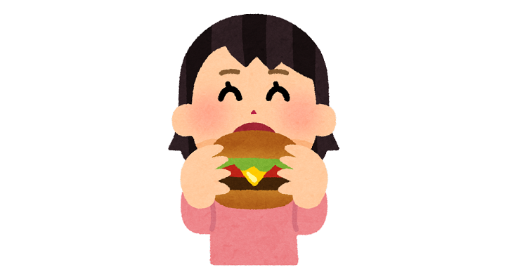 ハンバーガーを食べる人