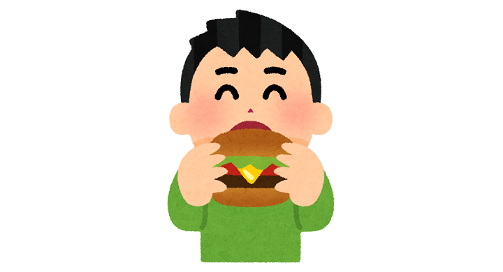 ハンバーガーを食べる人