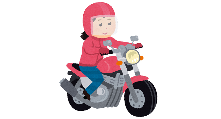 バイクに乗る女性