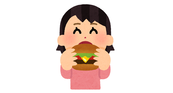 ハンバーガーを食べる人